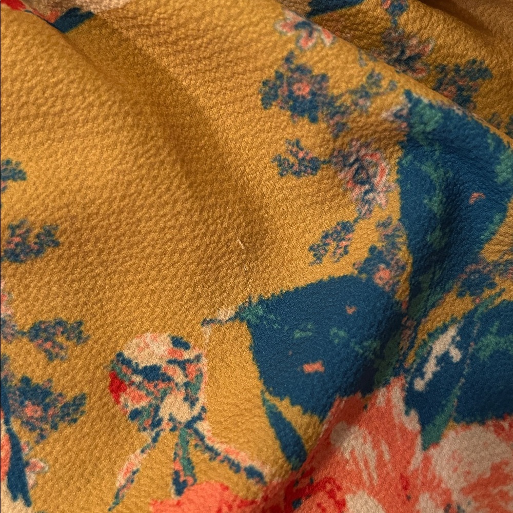 Flying Tomato Women’s Size Small Floral Print Mustard Yellow Pantsuit Romper - Picture 8 of 12